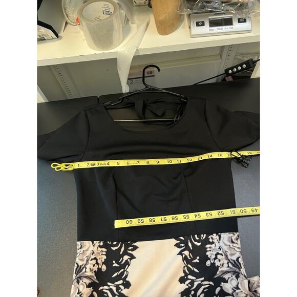 Lauren Conrad Size 6 Polyester Black & Pink floral Fit And Flare Cocktail Dress - Picture 7 of 10